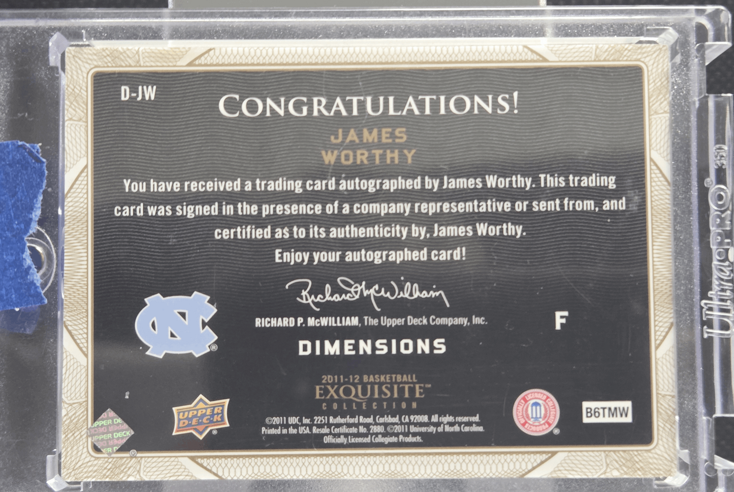 2011-12 Upper Deck Exquisite Collection - Dimensions James Worthy Autograph #D-JW
