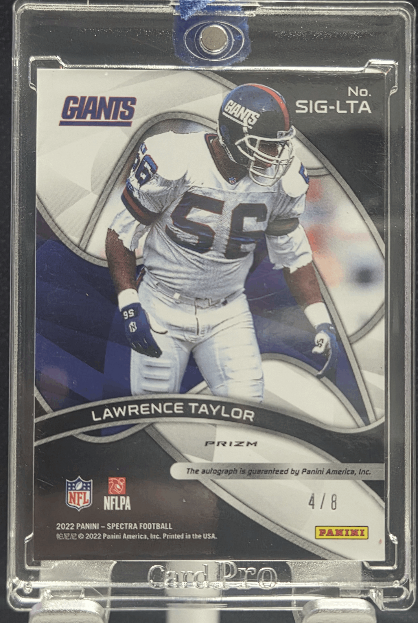 2022 Panini Spectra Football Signatures Lawrence Taylor #SIG-LTA Neon Splatter #'d /8