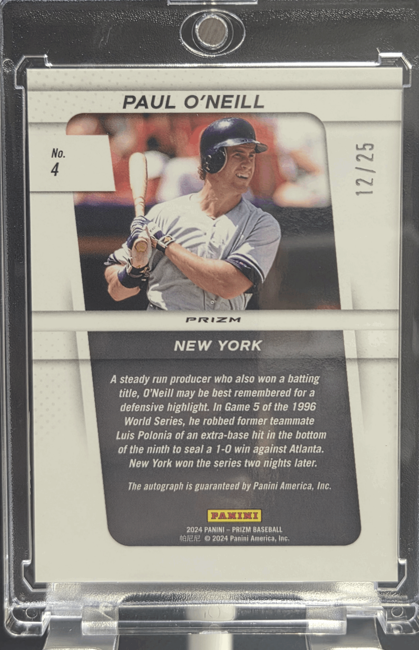 2024 Panini Prizm Baseball Paul O'Niell #4 Mojo Prizm Throwback SP Autograph #'d/25