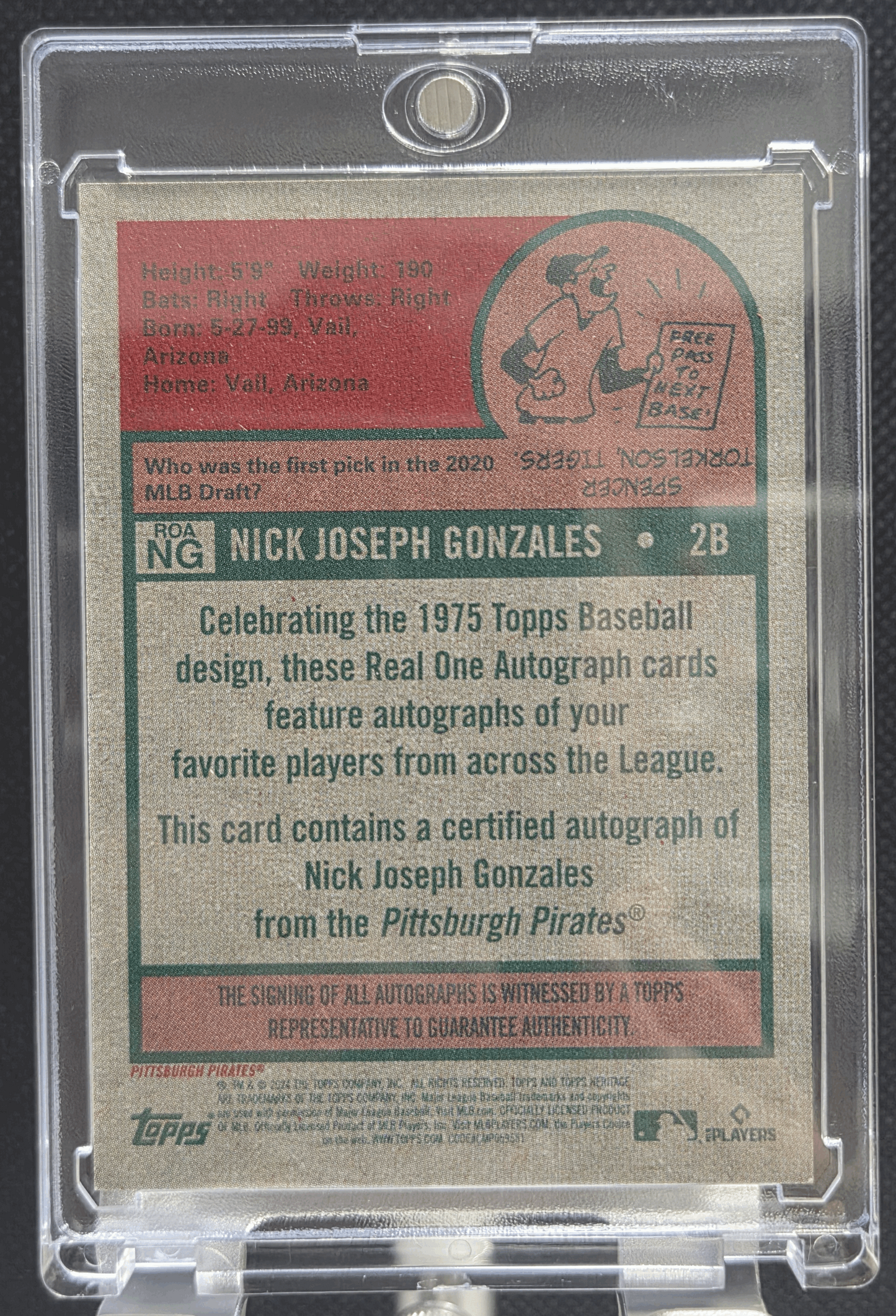 2024 Topps Heritage Baseball Nick Gonzales Rookie Autograph