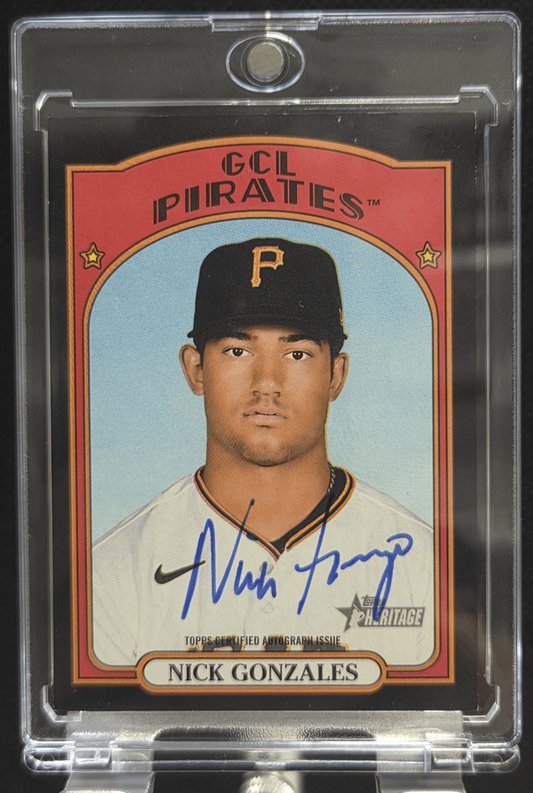 2021 Topps Heritage Minor League Edition Nick Gonzales Black Autograph #'d /50